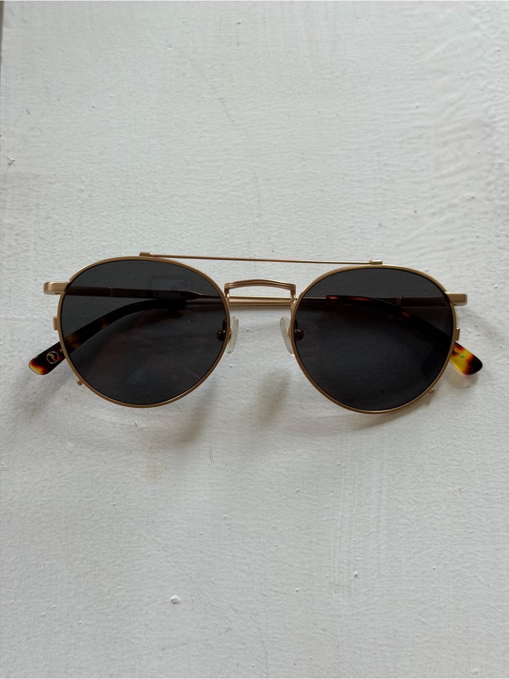 Crap Eyewear Gold Frame Sunglasses with Black Lenses